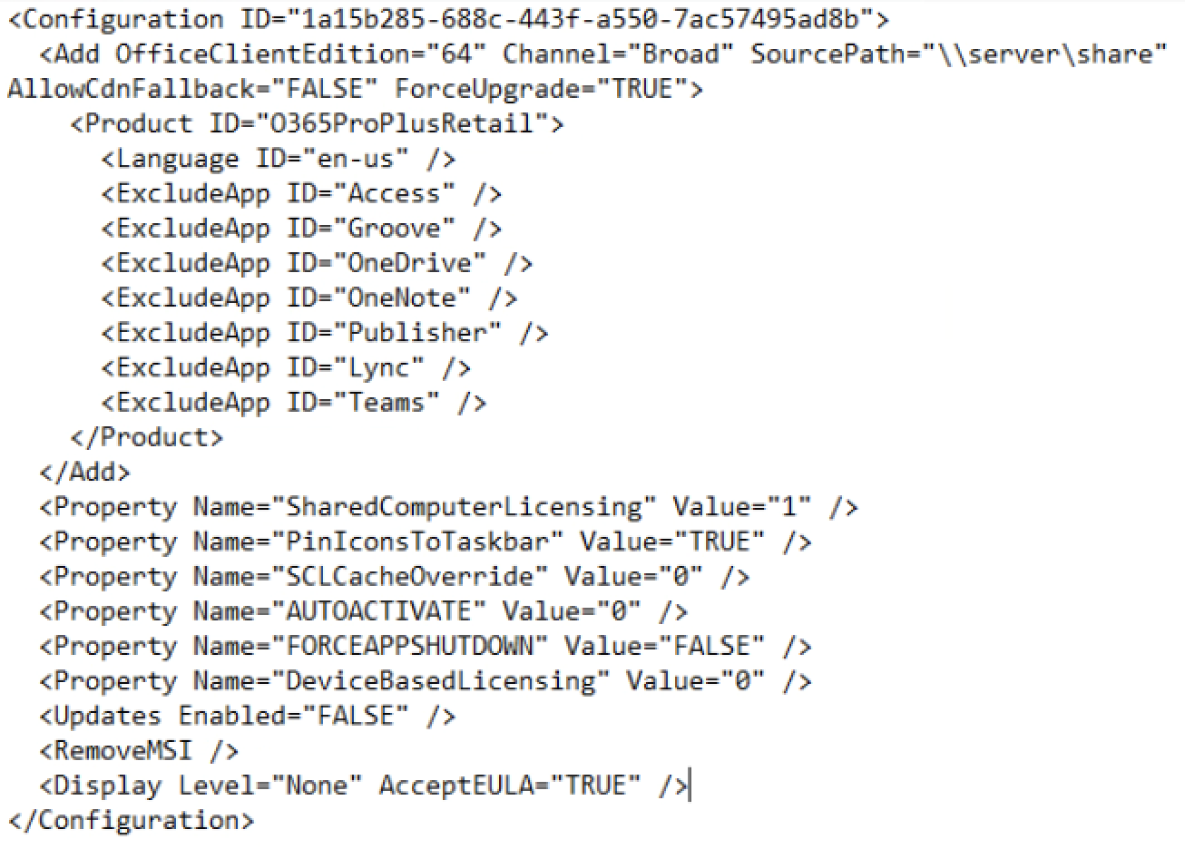 Example of configuration.xml