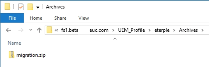 Sample migration.zip File