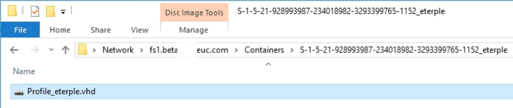 FSLogix automatically creates a Profile Container 