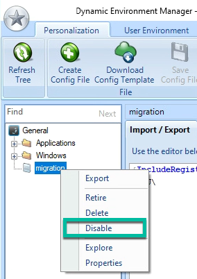 disable the custom config file 