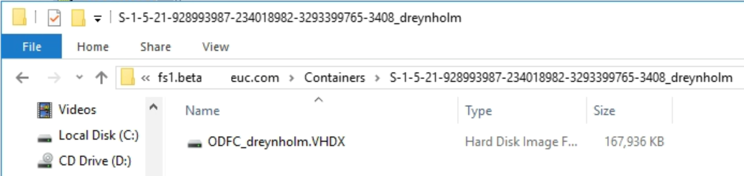Sample FSLogix Office Container