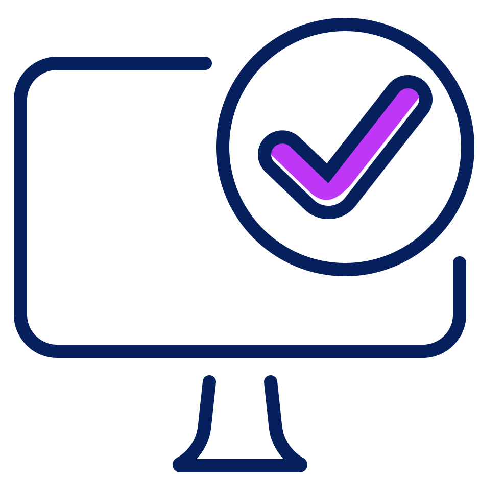 A computer with a check mark

Description automatically generated
