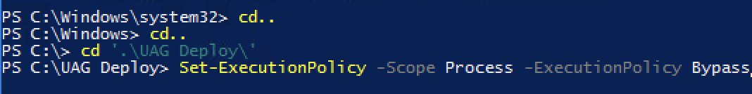 A blue screen with yellow text
Description automatically generated
