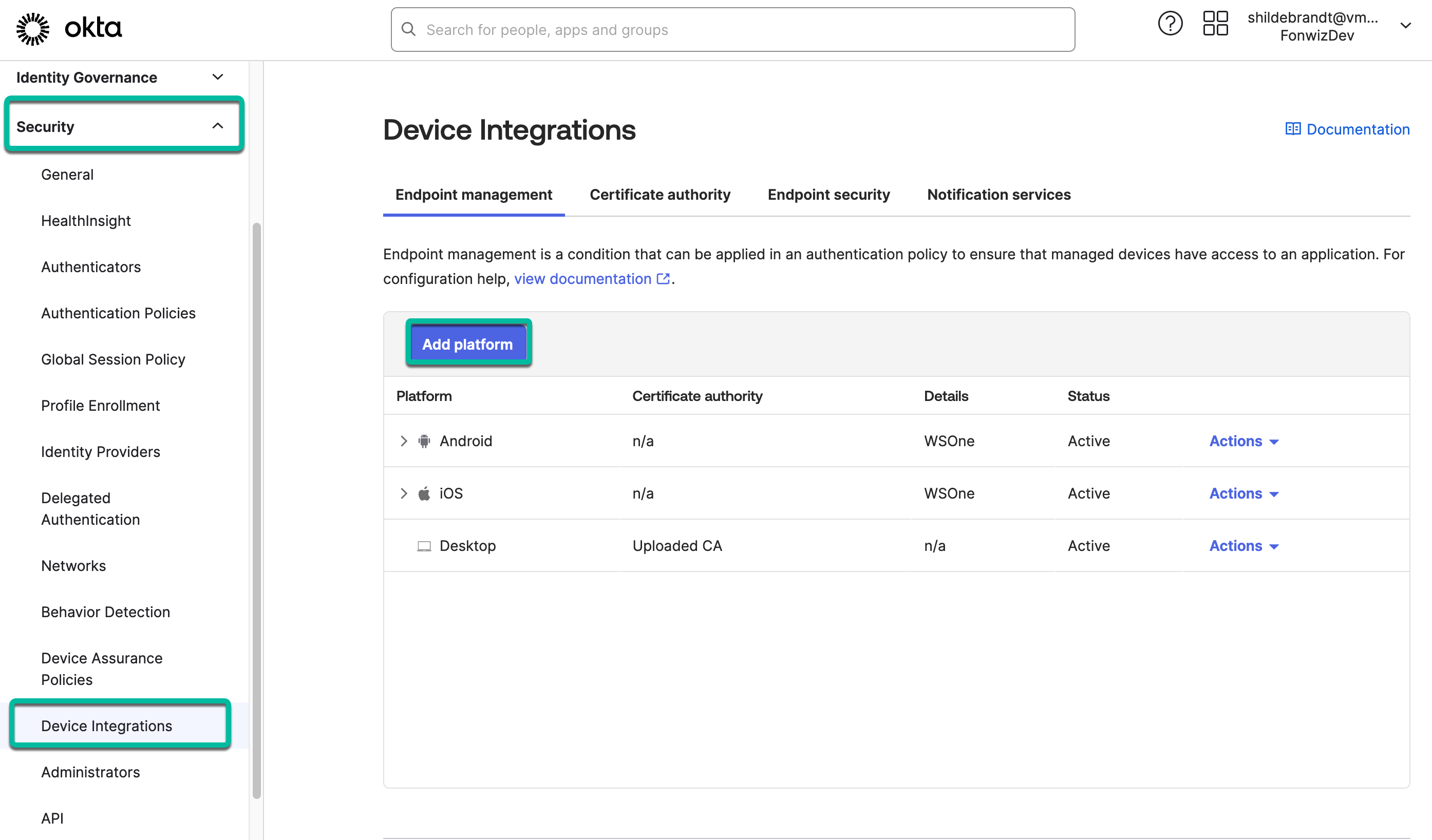 A screenshot of a device integration
Description automatically generated