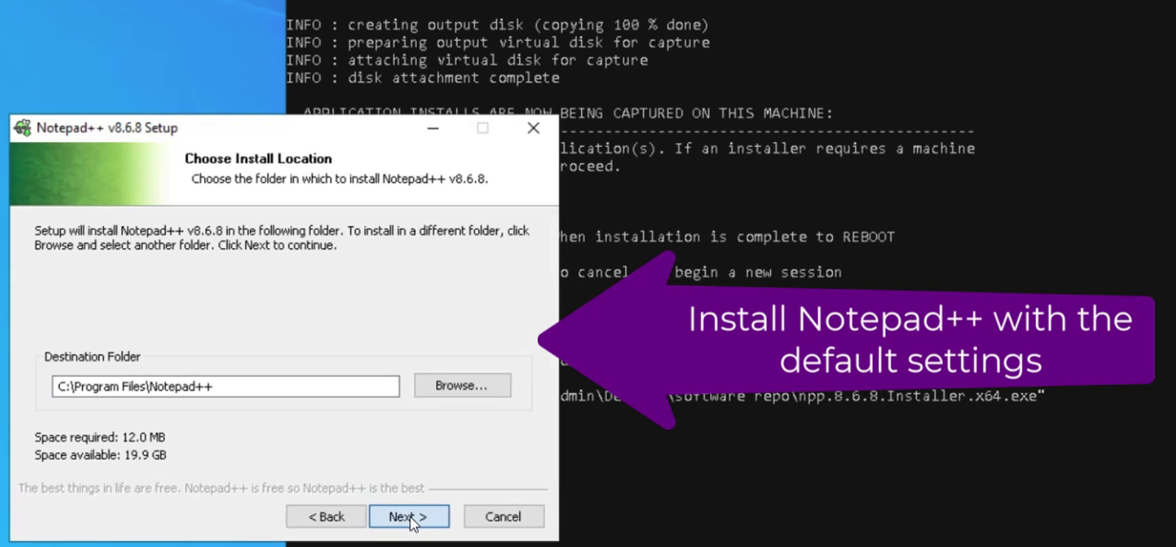 A computer screen with a purple arrow

Description automatically generated