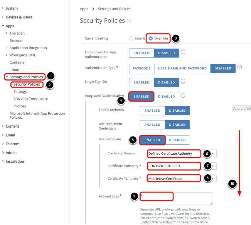 A screenshot of a security policy
Description automatically generated